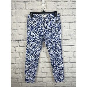 Vineyard Vines Women's Nautical Zebra Print Mid-Rise  Jeans Size 8
